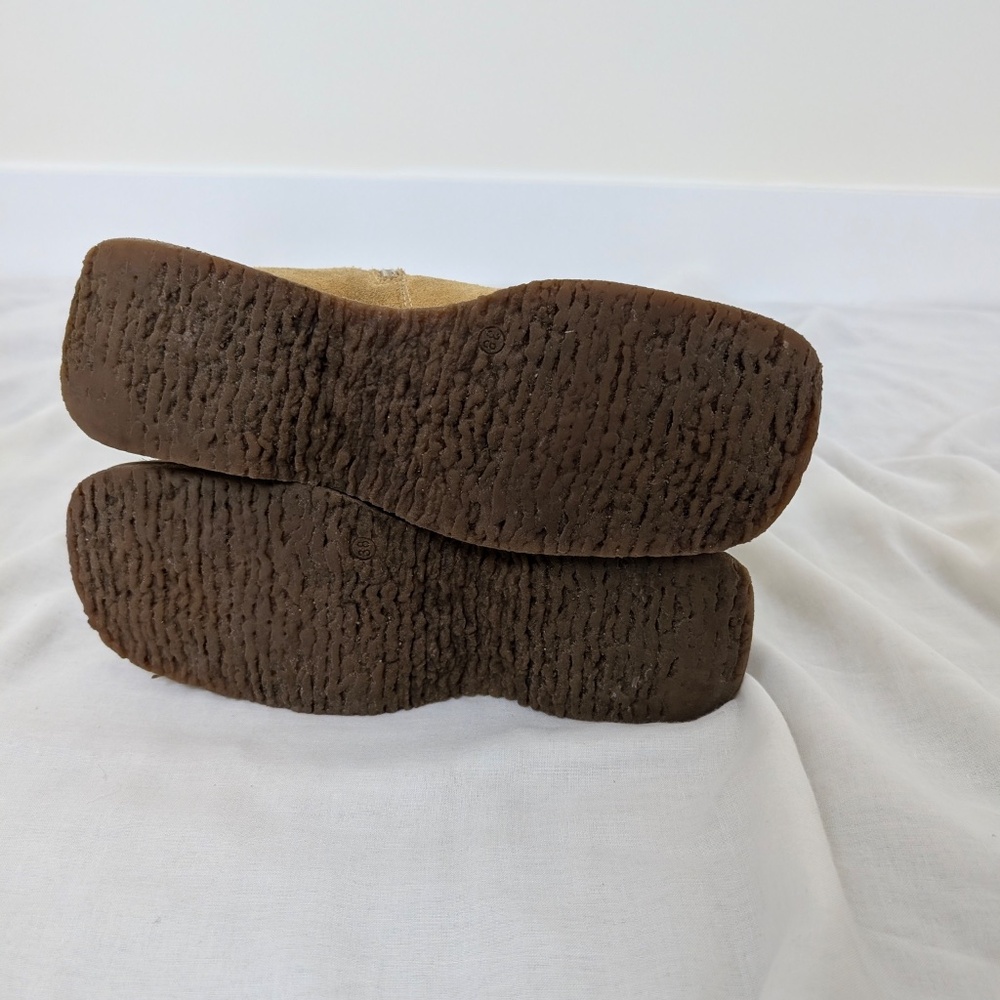 Suede Boots Wedges Calf Height Size 7.5 Square Toe - Picture 5 of 14
